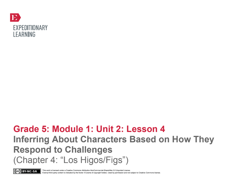 Inferring About Characters Based on How They Respond to Challenges (Chapter 4: "Los Higos/Figs") Lesson Plan