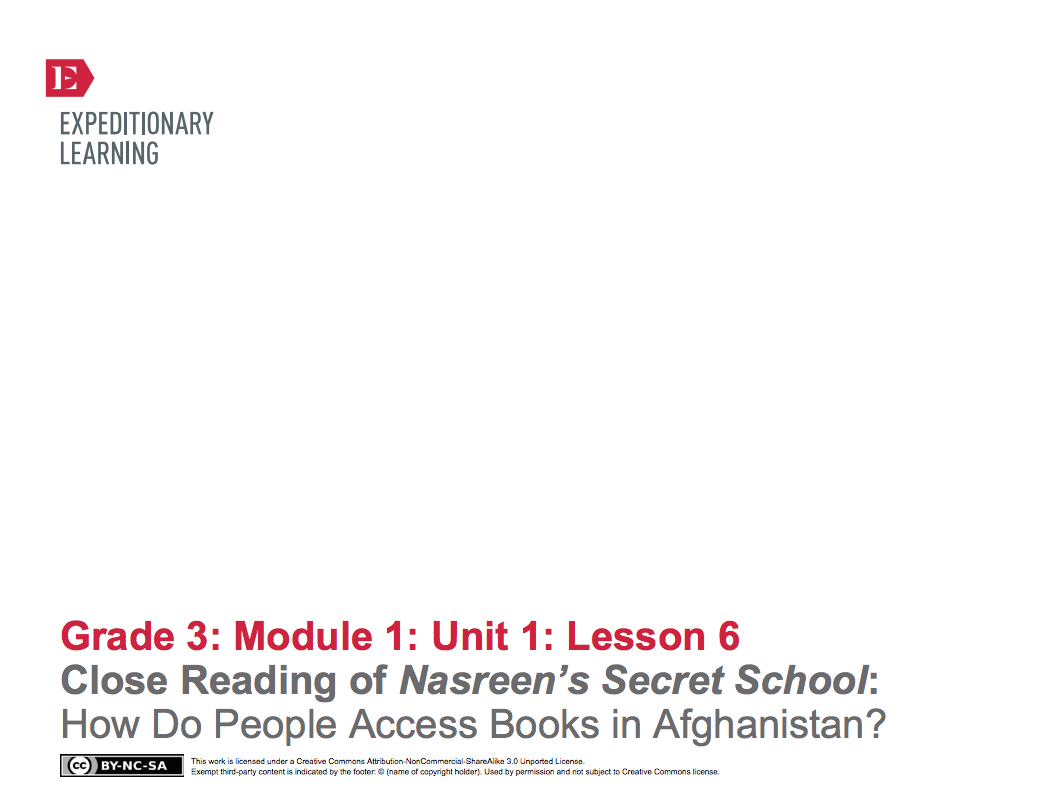 Close Reading of Nasreen's Secret School: How Do People Access Books in Afghanistan? Lesson Plan