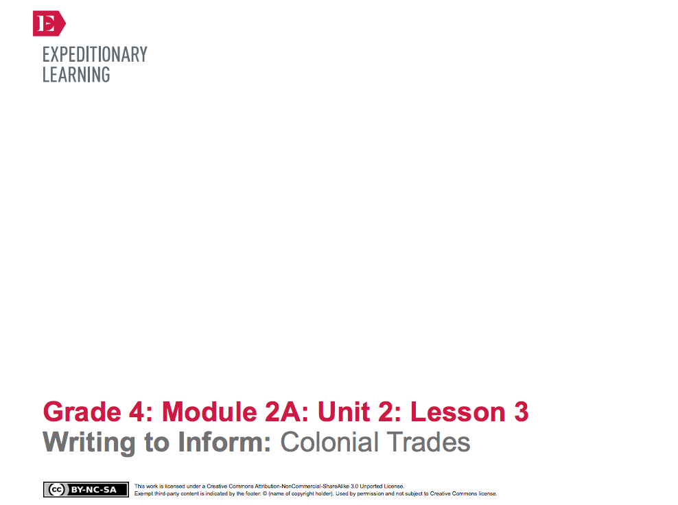 Writing to Inform: Colonial Trades Lesson Plan