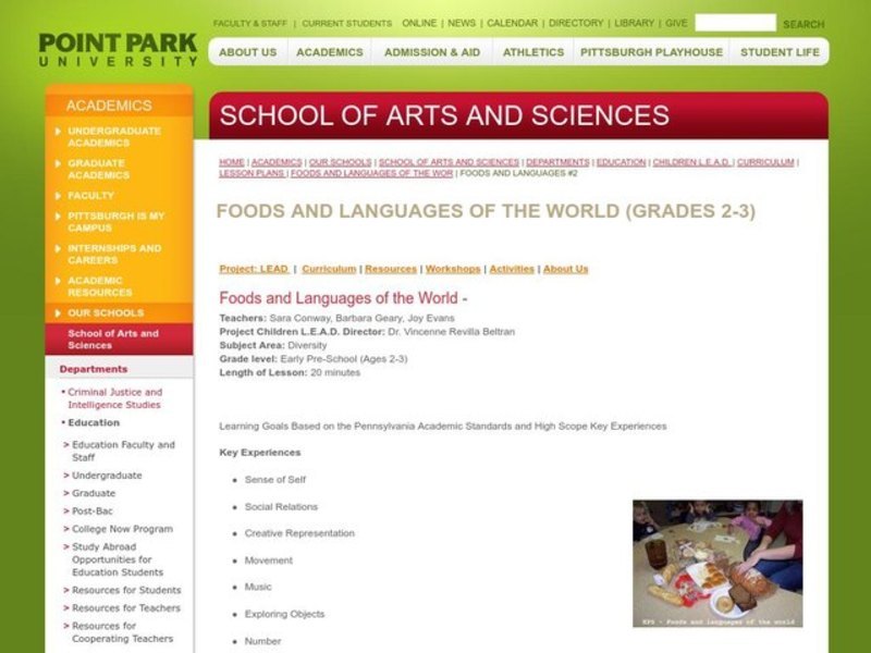 Food and Languages of the World Lesson Plan