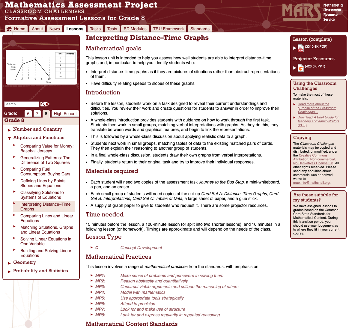 Interpreting Distance–Time Graphs Lesson Plan