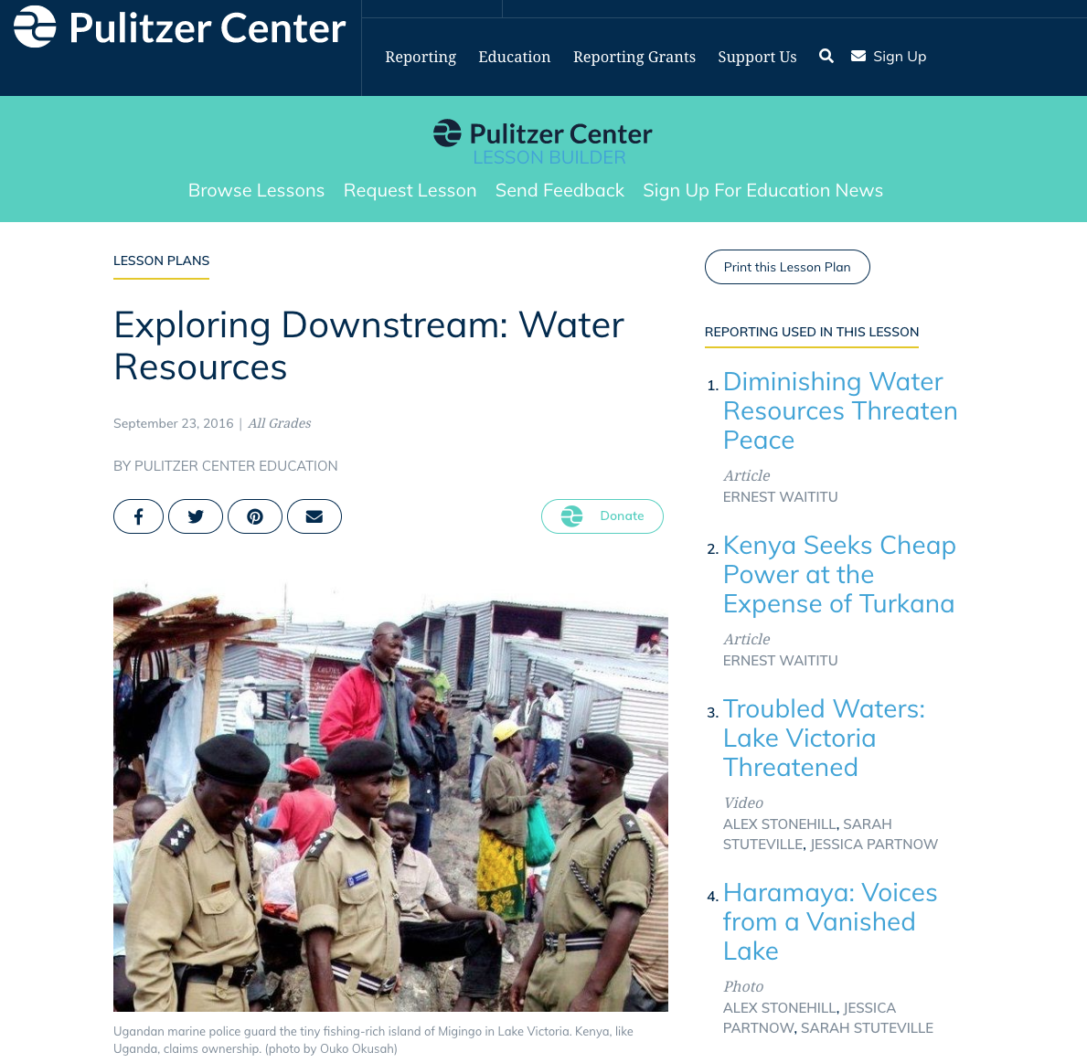 Exploring Downstream: Water Resources Lesson Plan