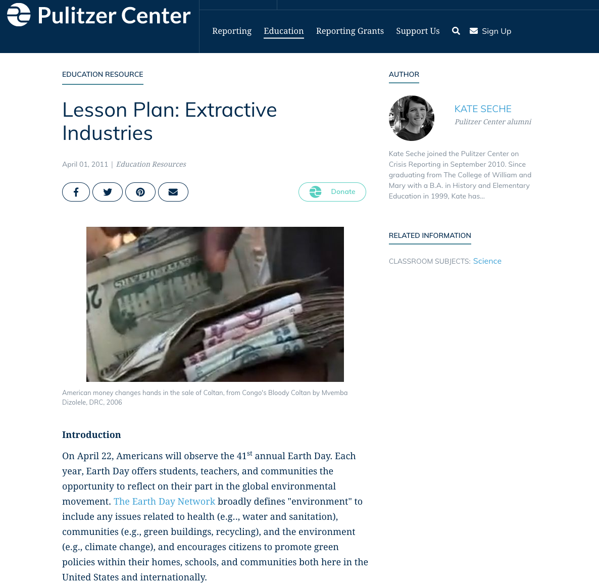 Extractive Industries Lesson Plan