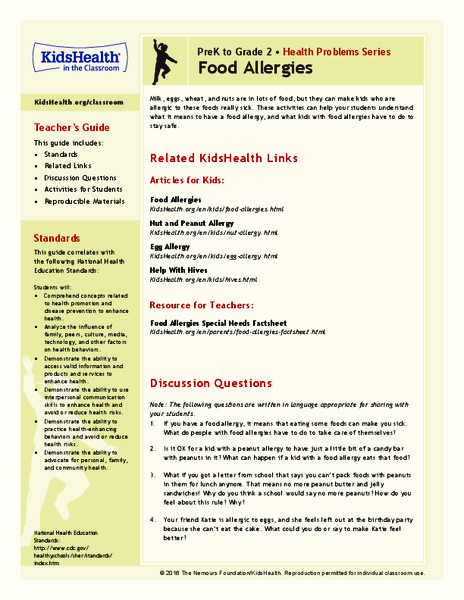 Food Allergies: Grades K-2 Lesson Plan