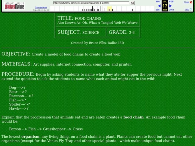 Food Chains Lesson Plan