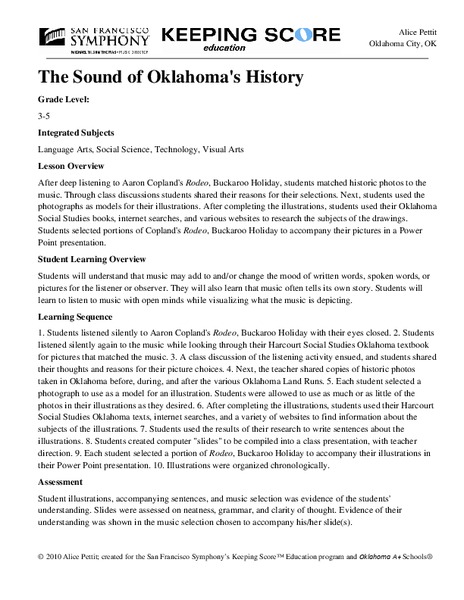 The Sound of Oklahoma's History Unit Plan