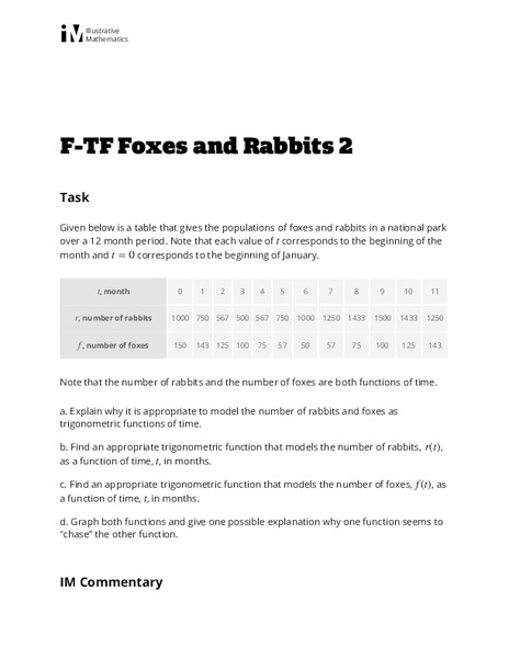 Foxes and Rabbits 2 Activity