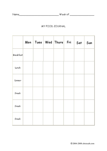 Food Journal Organizer