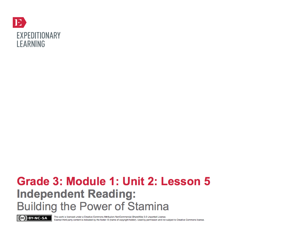 Independent Reading: Building The Power of Stamina Lesson Plan