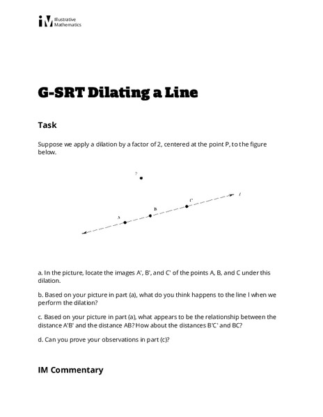 Dilating a Line Activity