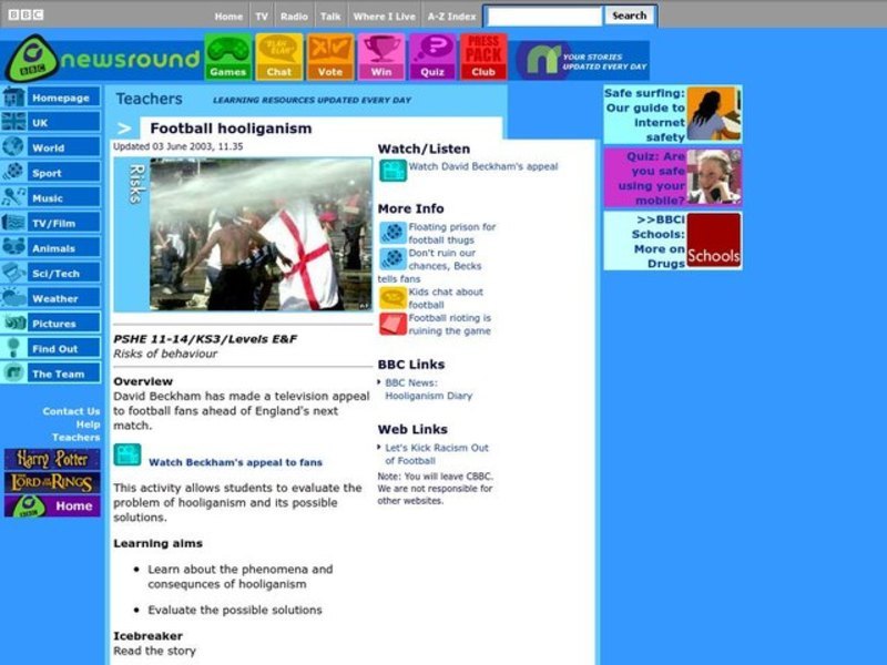 Football Hooliganism Lesson Plan