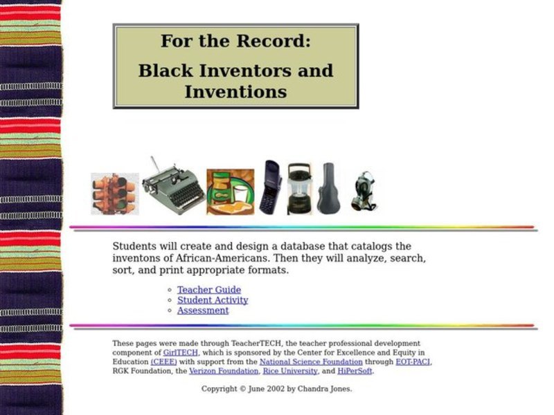 For the Record: Black Inventors and Inventions Lesson Plan