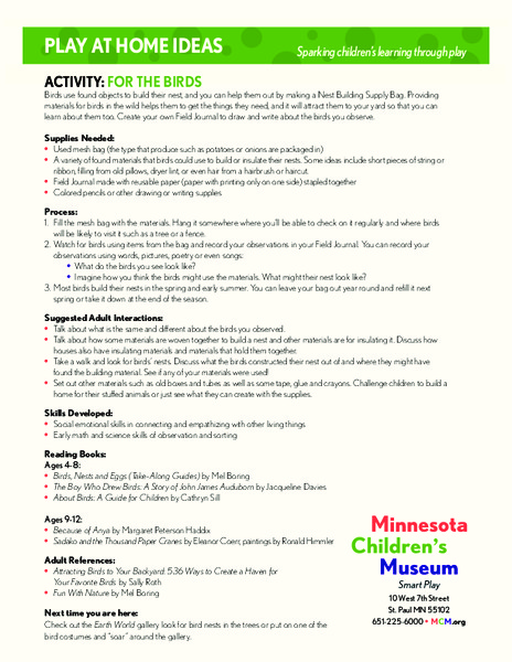 For The Birds Lesson Plan