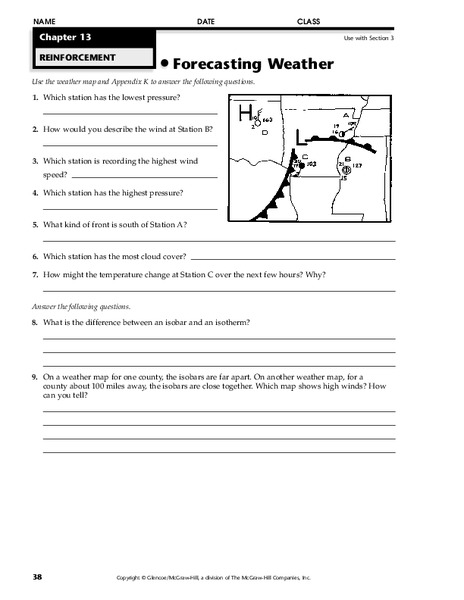 Forecasting Weather Worksheet