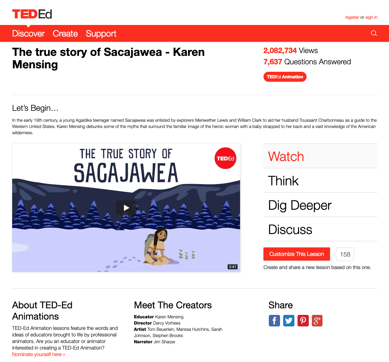 The True Story of Sacajawea Instructional Video