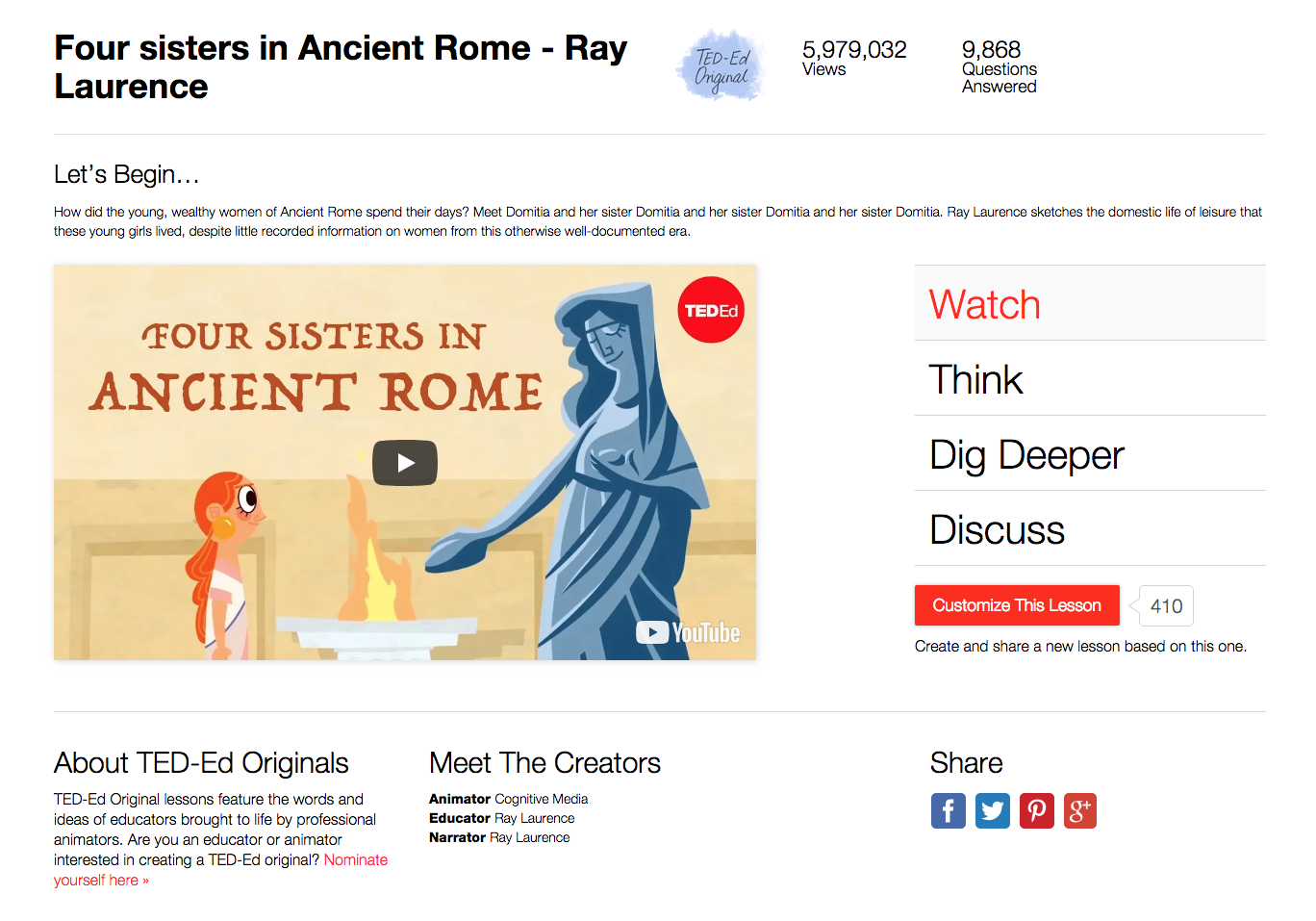 Four Sisters in Ancient Rome Instructional Video