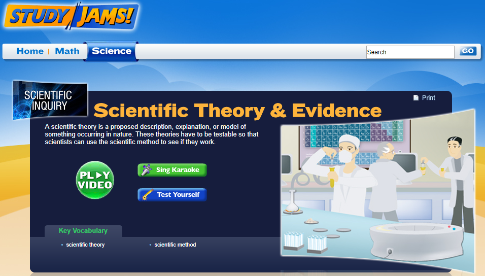 Study Jams! Scientific Theory &amp; Evidence Interactive