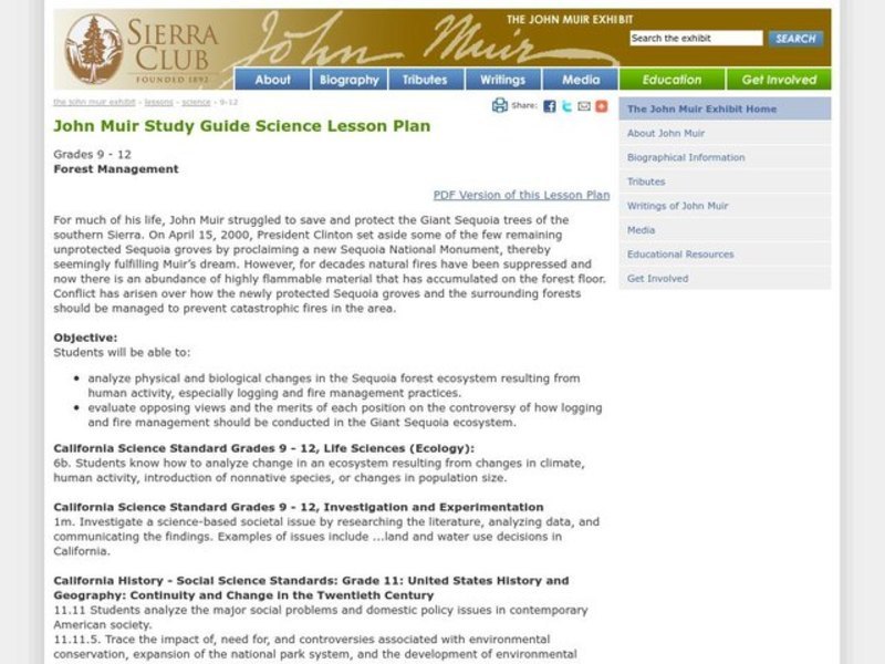 Forest Management Lesson Plan