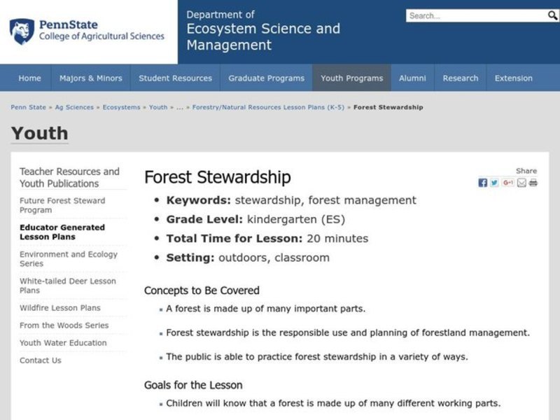 Forest Stewardship Lesson Plan