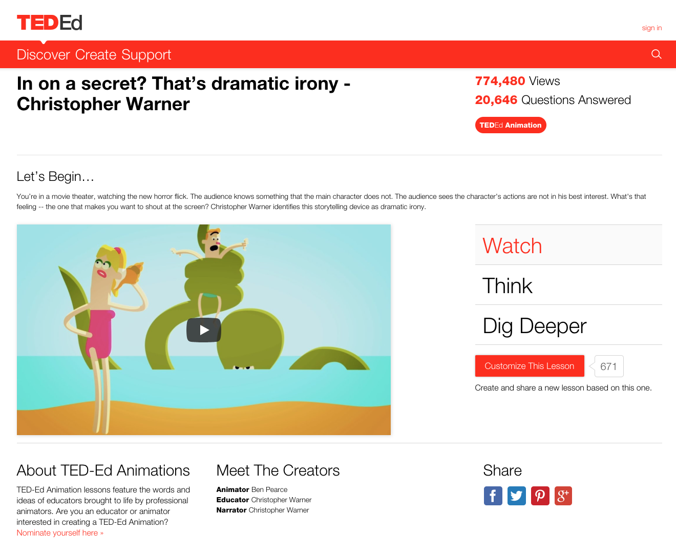 In on a Secret? That's Dramatic Irony Instructional Video