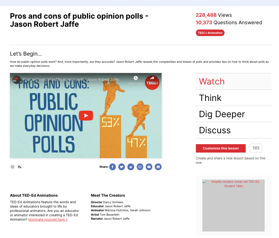 Pros and Cons of Public Opinion Polls Instructional Video