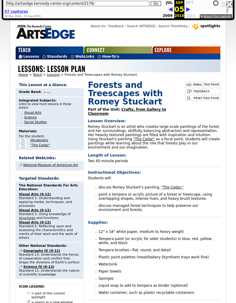 Forests and Treescapes with Romey Stuckart Lesson Plan