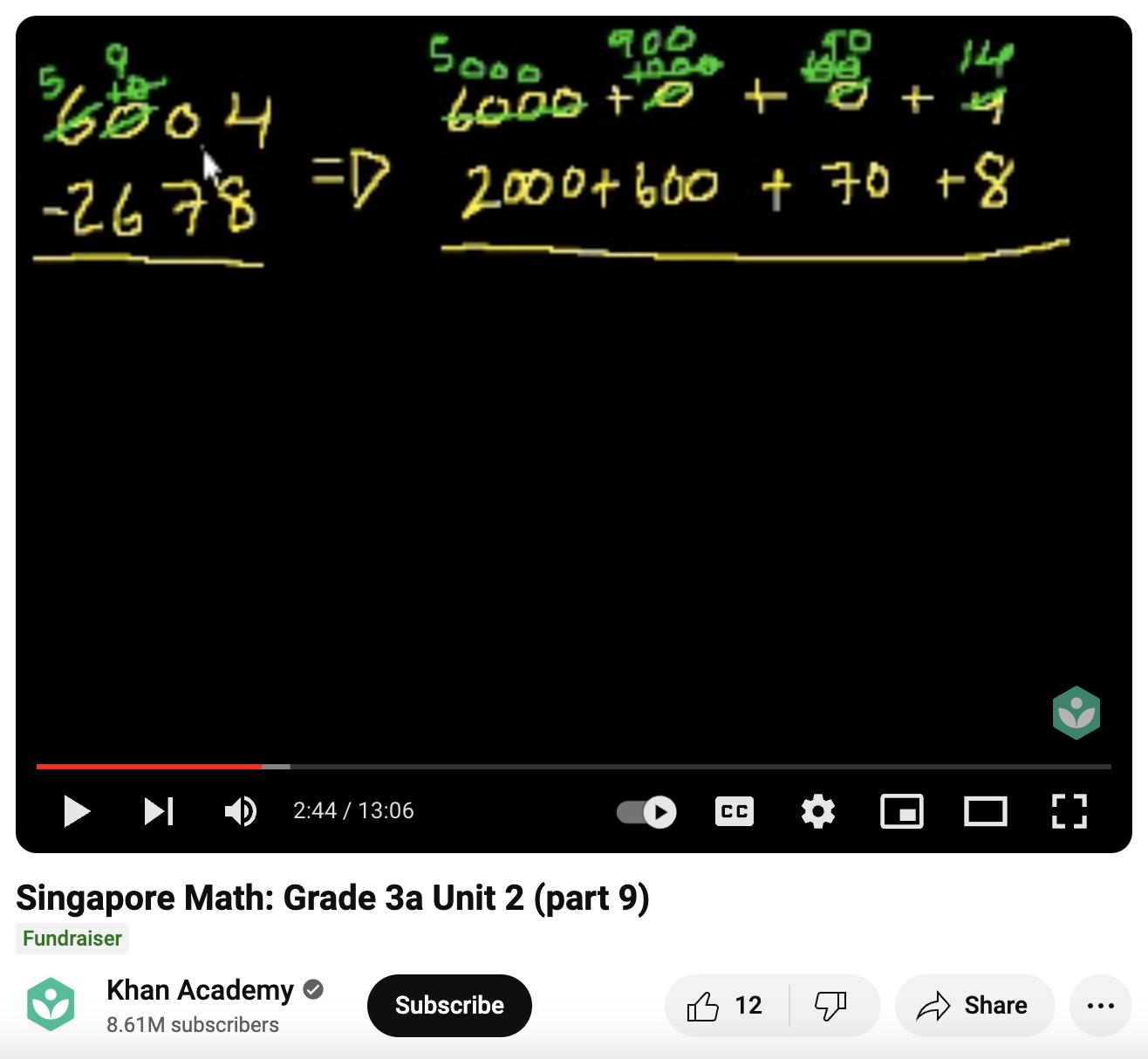 Singapore Math: Grade 3a, Unit 2 (Part 9) Instructional Video