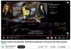 Newton, Leibniz, and Usain Bolt, Derivatives Introduction, AP Calculus AB Instructional Video