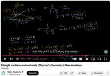 Triangle Medians and Centroids (2D Proof), Geometry Instructional Video