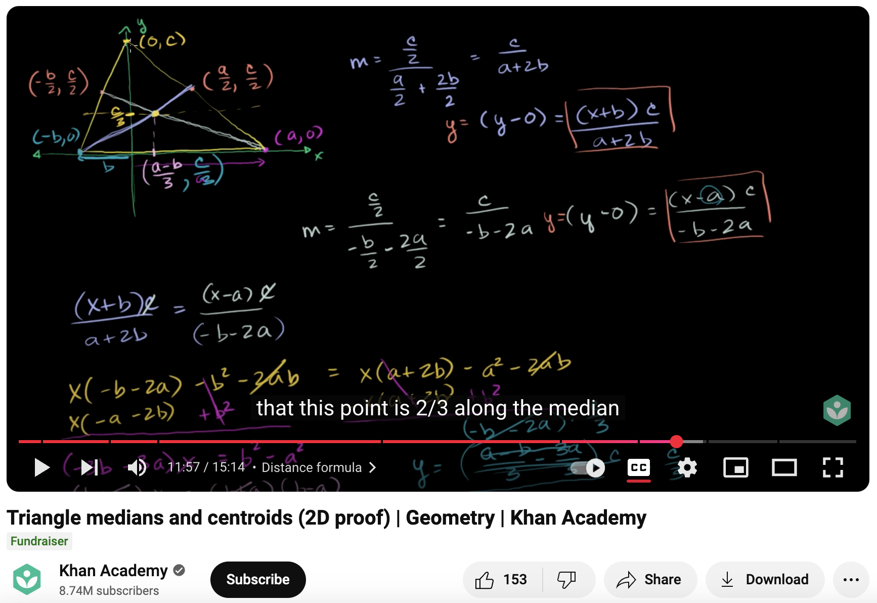 Triangle Medians and Centroids (2D Proof), Geometry Instructional Video