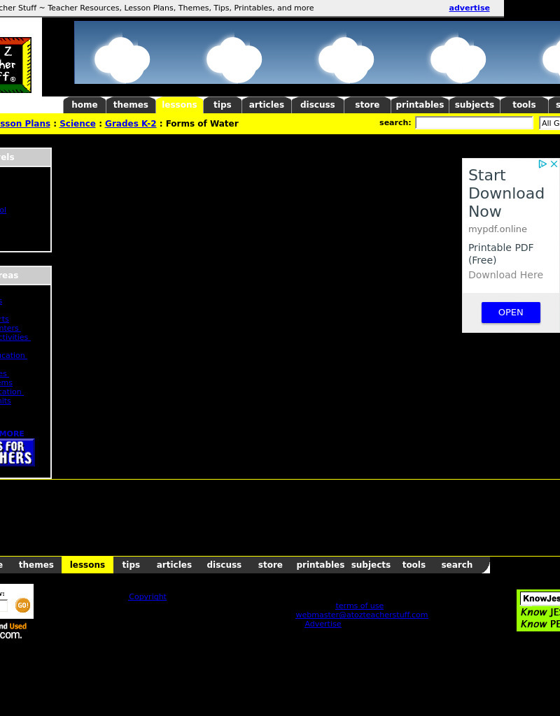 Forms of Water Lesson Plan