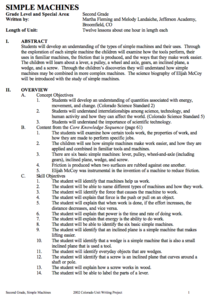 Simple Machines Unit Plan