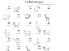 four digit subtraction Worksheet