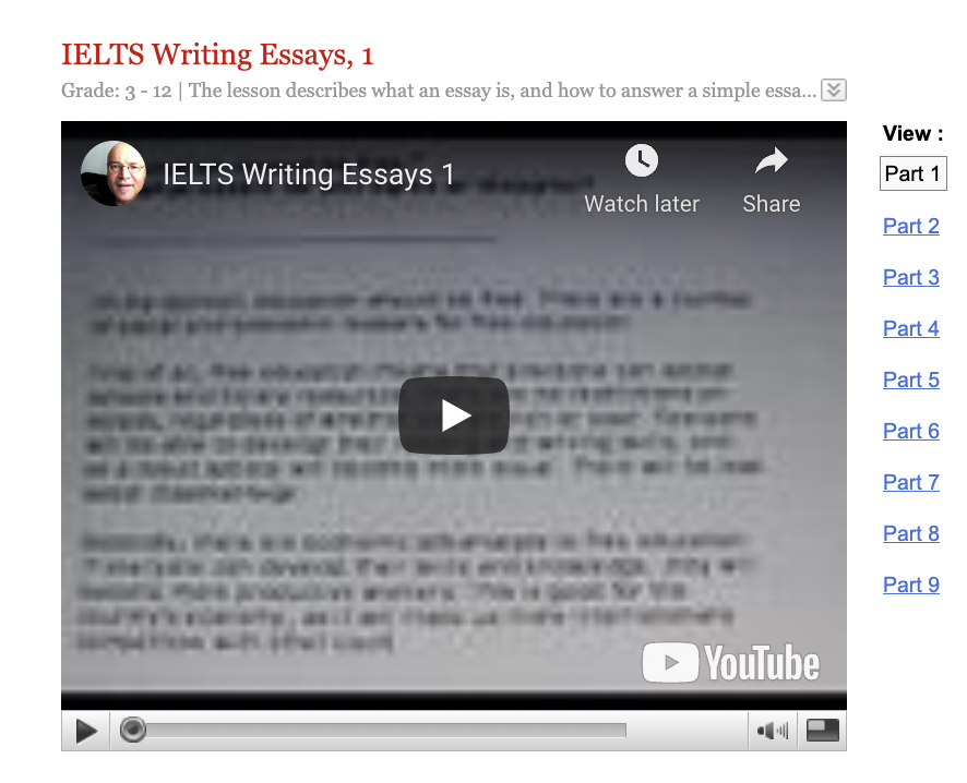 IELTS Writing Essays 1 Instructional Video