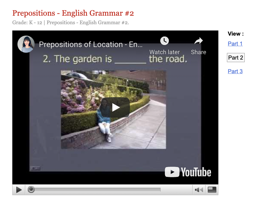 Prepositions - English Grammar #2 Instructional Video