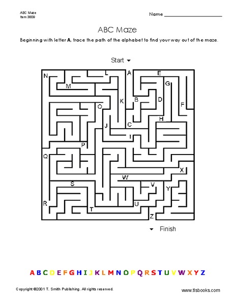 ABC Maze Worksheet
