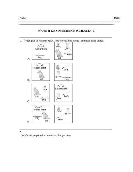 Fourth Grade Science Worksheet