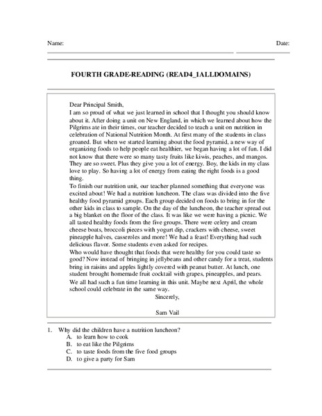 Fourth Grade Reading Lesson Plan