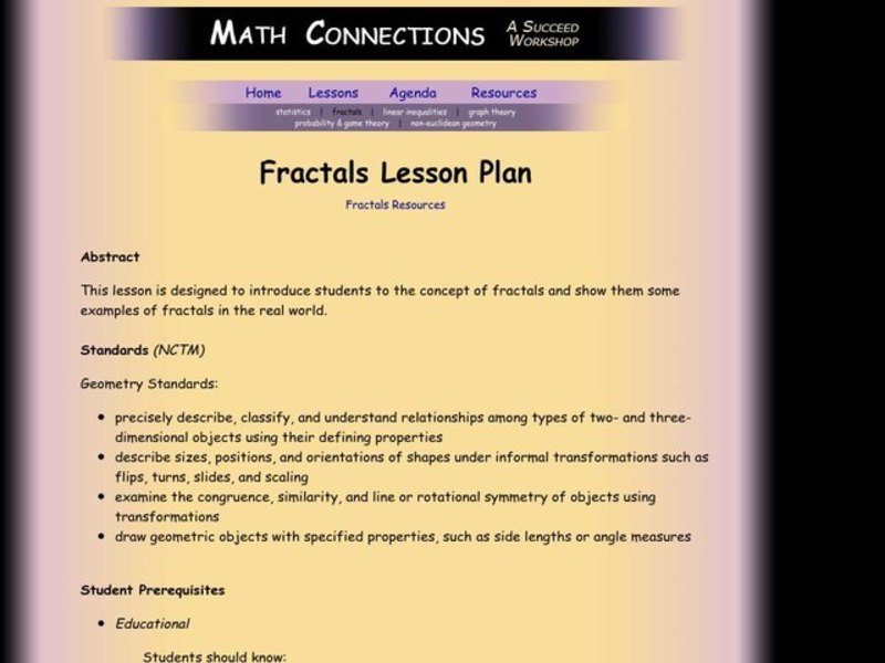 Fractals Lesson Plan