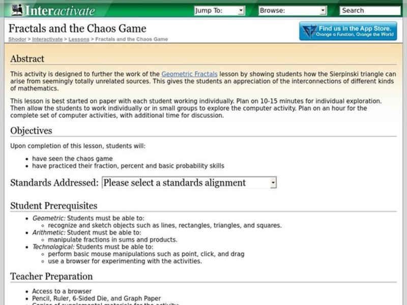 Fractals and the Chaos Game Lesson Plan