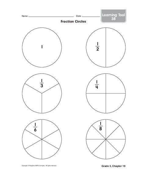 Fraction Circles Organizer
