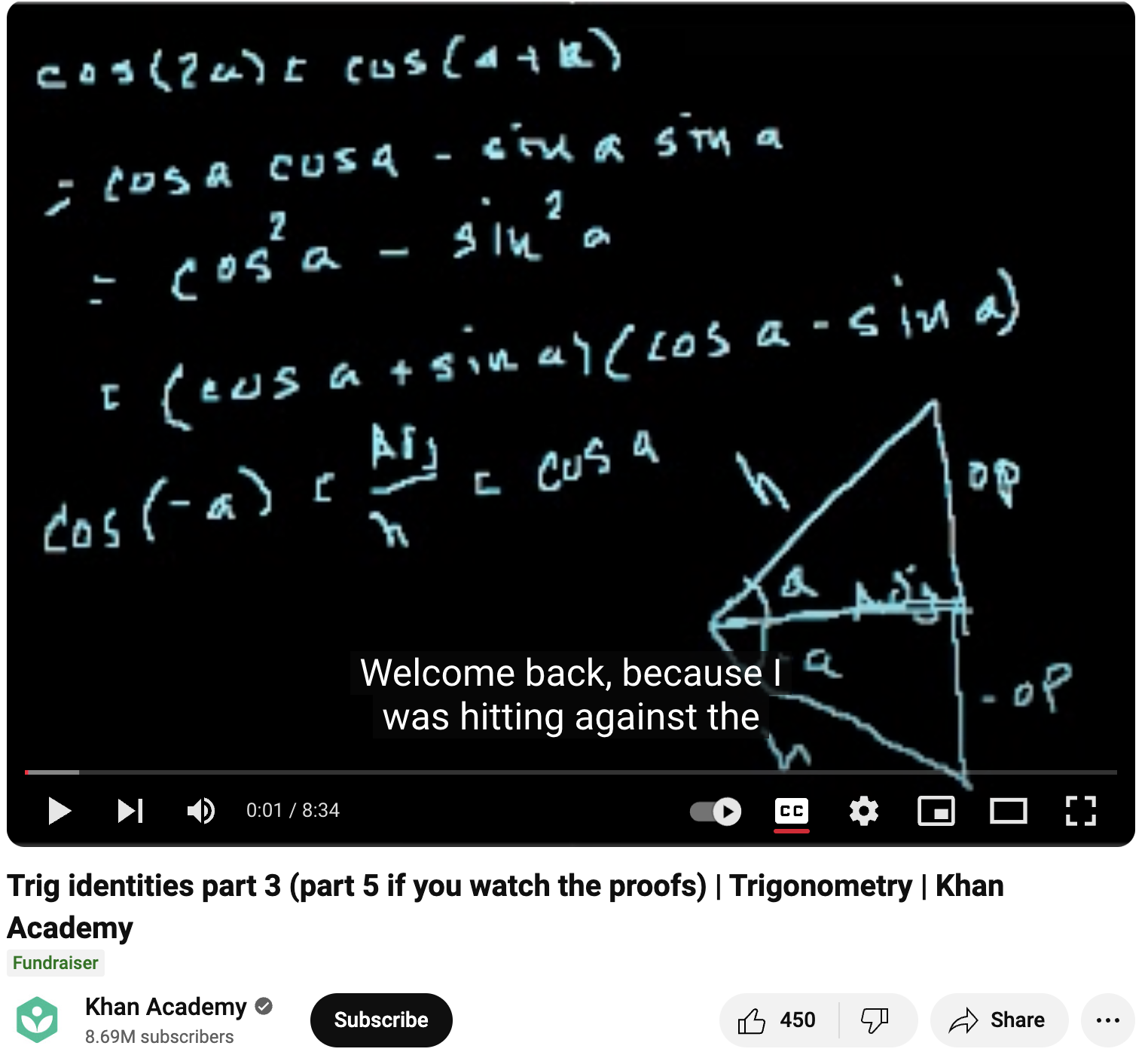 Trig Identities Part 3 (Part 5 If You Watch the Proofs), Trigonometry Instructional Video