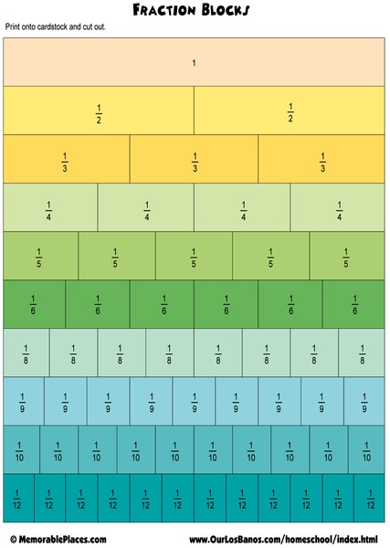 Fraction Blocks Worksheet