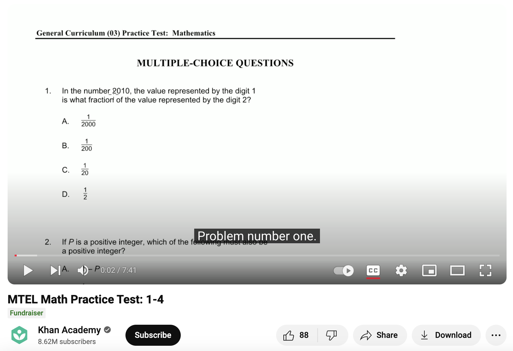 MTEL Math Practice Test: 1-4 Instructional Video