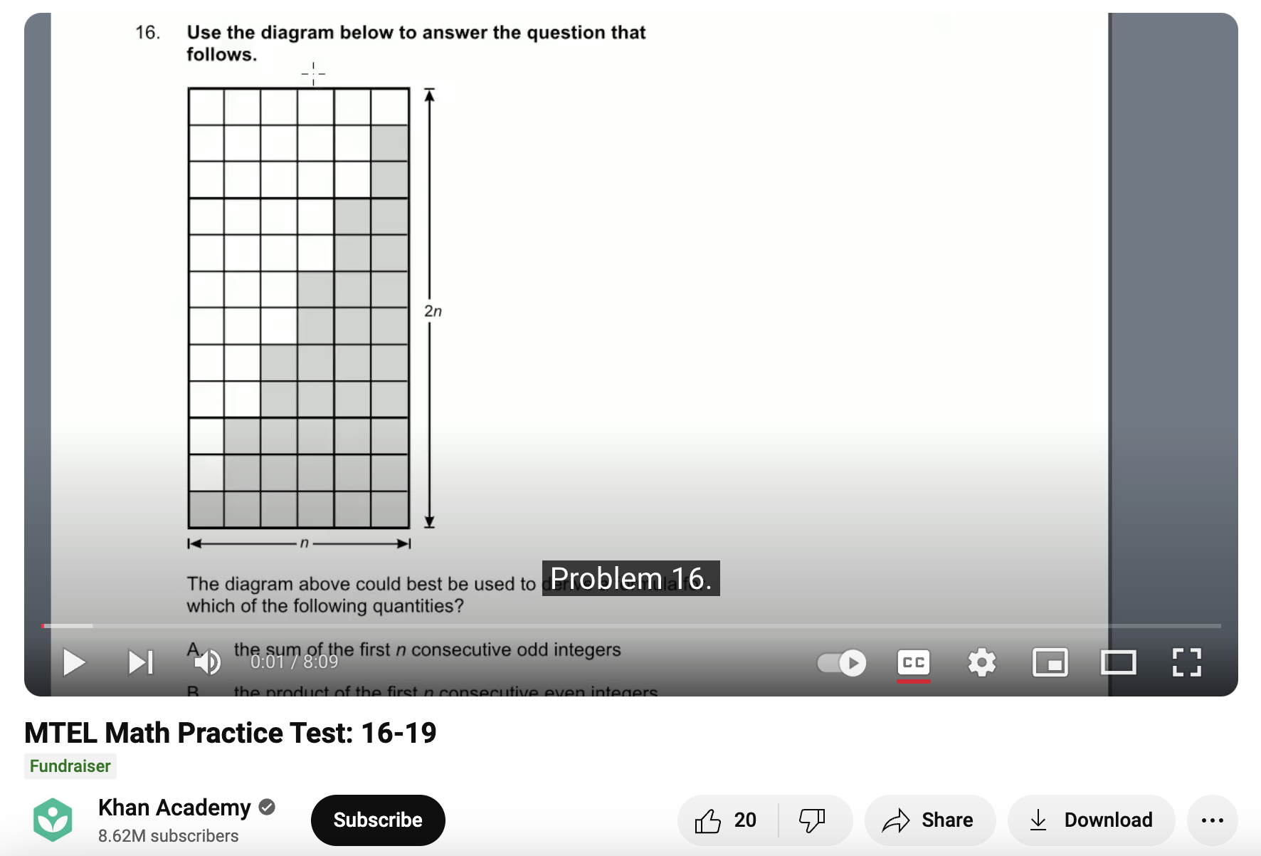 MTEL Math Practice Test: 16-19 Instructional Video