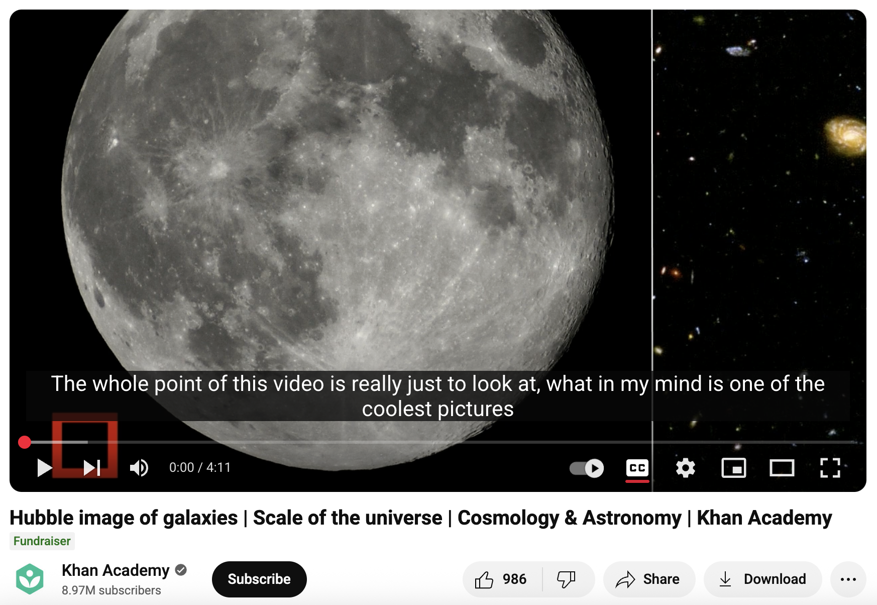 Hubble Image of Galaxies, Scale of the Universe, Cosmology and Astronomy Instructional Video