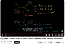 Cis-Trans and E-Z Naming Scheme for Alkenes, Alkenes and Alkynes, Organic chemistry Instructional Video