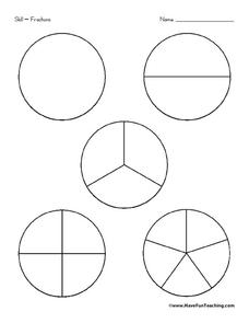 Fraction circles Worksheet