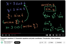Parametric Equations 3, Parametric Equations and Polar Coordinates, Precalculus Instructional Video