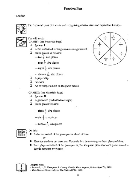 Fraction Fun Lesson Plan